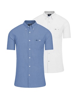 Raging Bull 2 Pack SS Linen Shirt Multi
