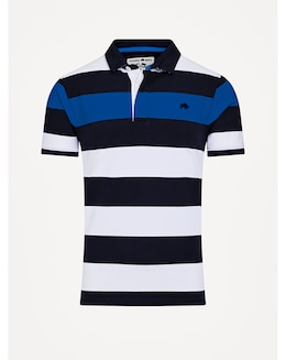 Raging Bull Classic Jersey Contrast Panel Polo Navy
