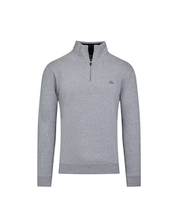 Raging Bull Classic Jersey Quarter Zip Sweat Grey Marl