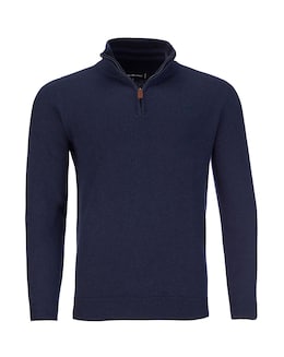 Raging Bull Classic Quarter Zip Cotton/Cashmere Knit Navy