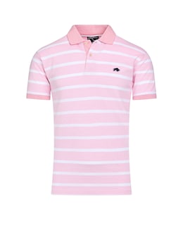 Raging Bull Birdseye Stripe Pique Polo Pink
