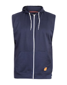 D555 Big &amp; Tall Blake Sleeveless Fleece Hoody - Navy