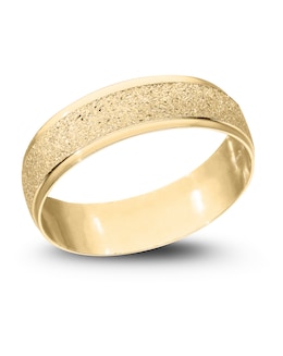 9 Carat Gold Sparkle D Shape 6mm Wedding Band