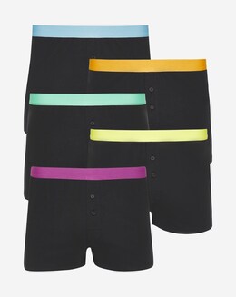 Pack Of 5 Coloured Waistband Loose Boxer