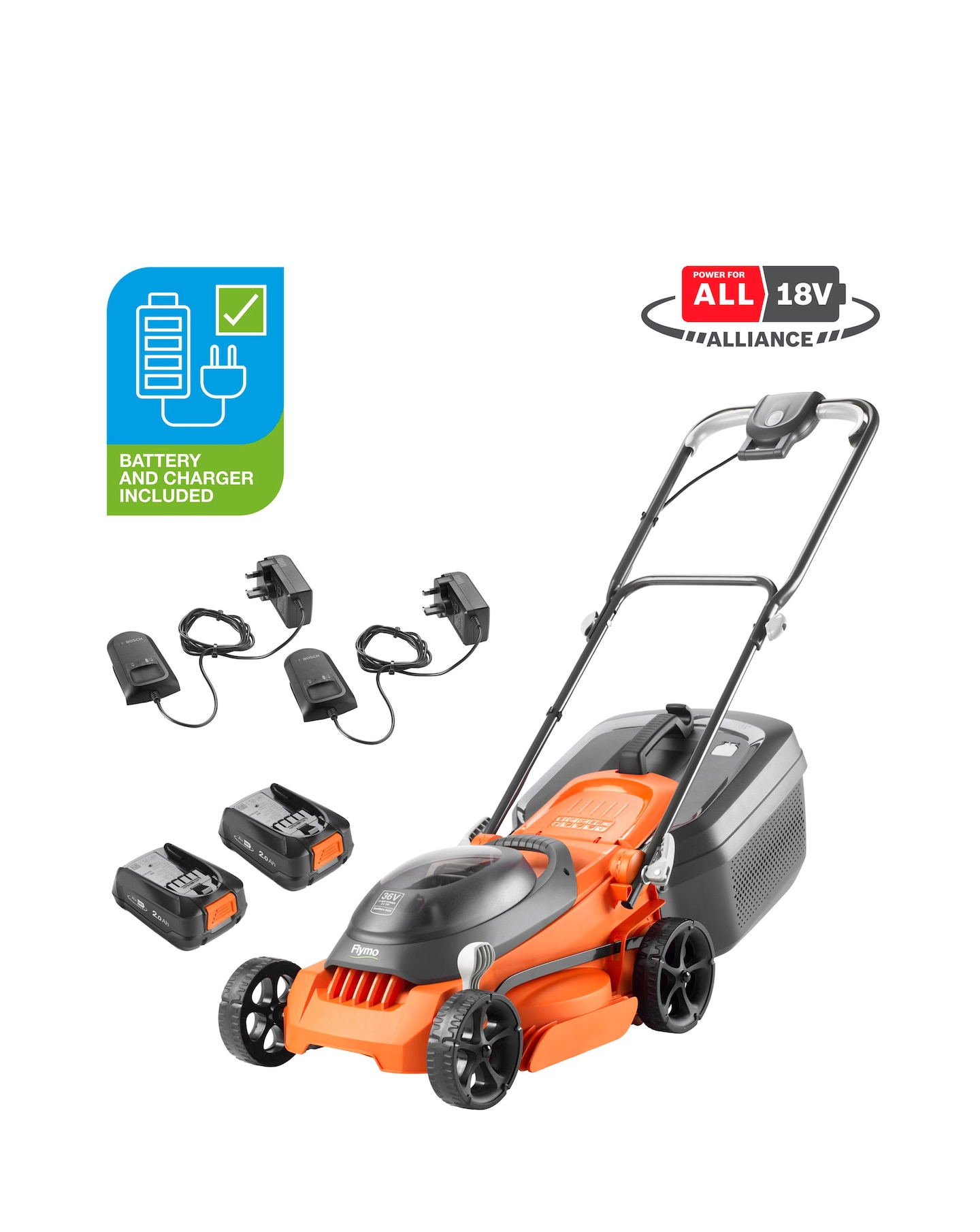 Flymo 36V EasiStore 340R Lawnmower Kit