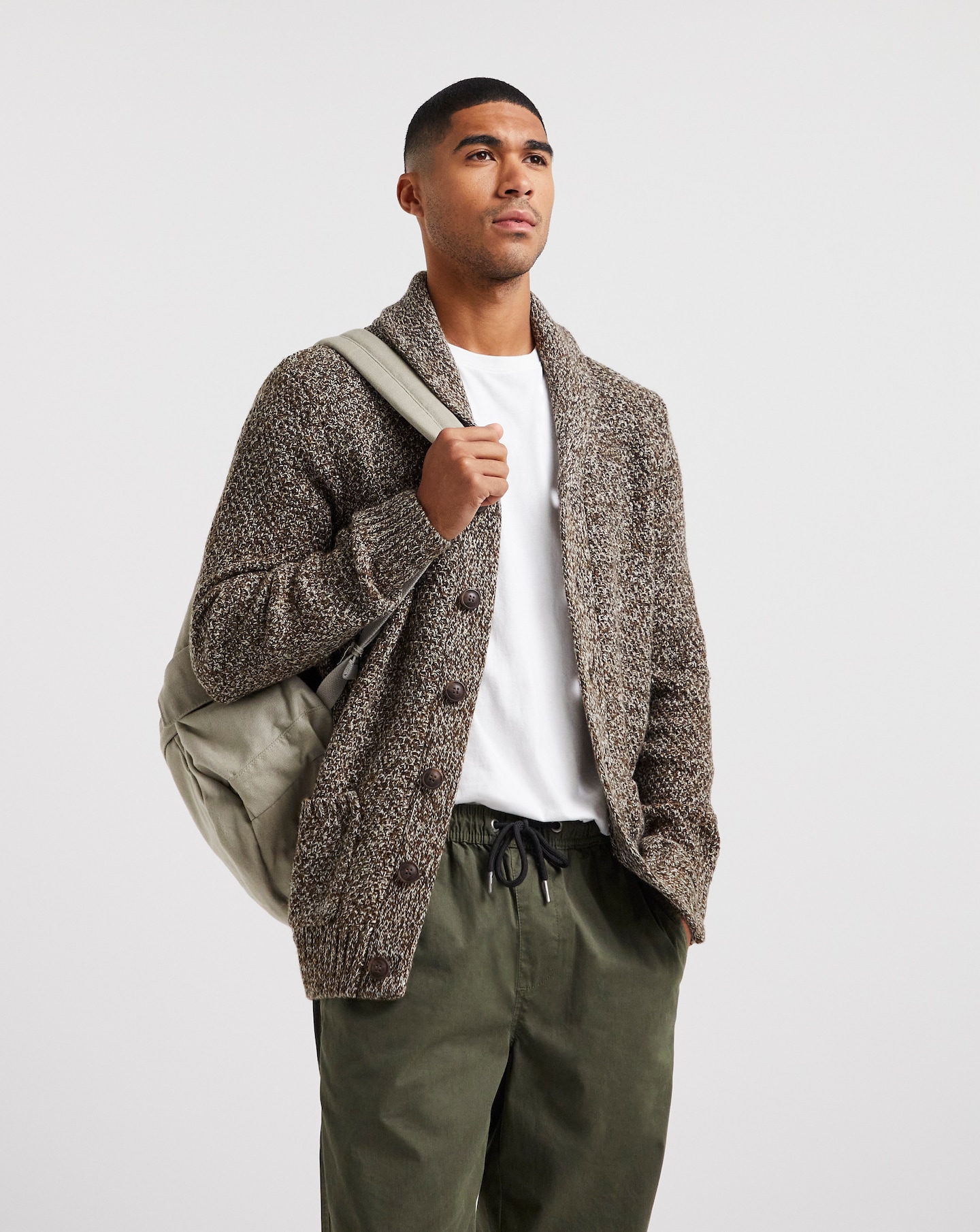 Twisted Yarn Shawl Neck Cardigan | Jacamo