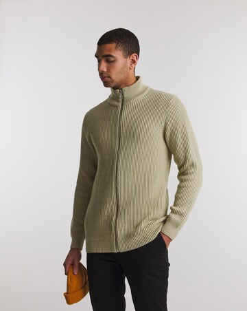 Fisherman Zip Neck Cardigan | Jacamo
