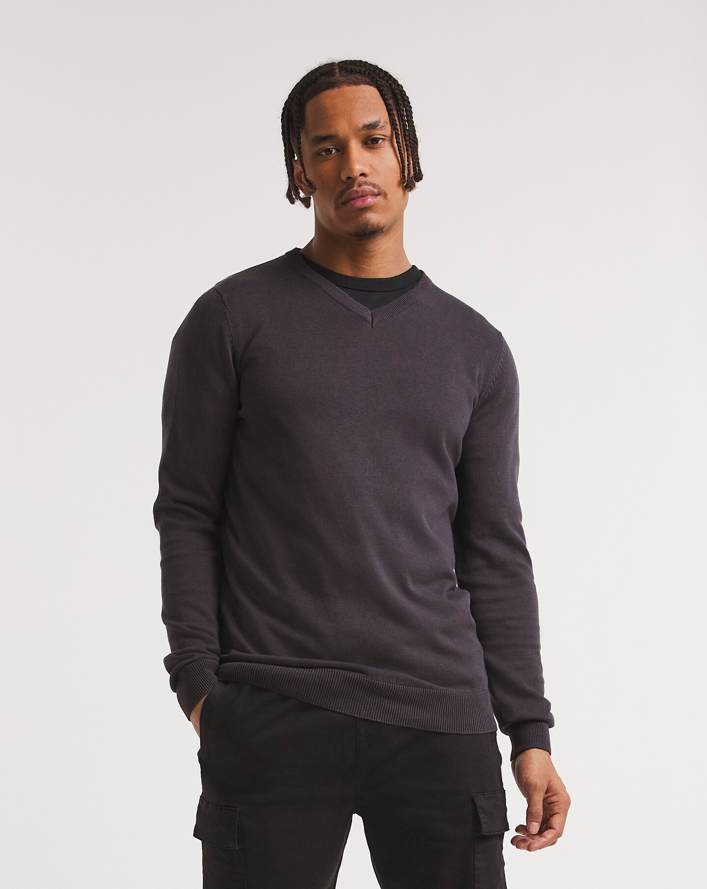 Cotton V Neck Jumper | Jacamo
