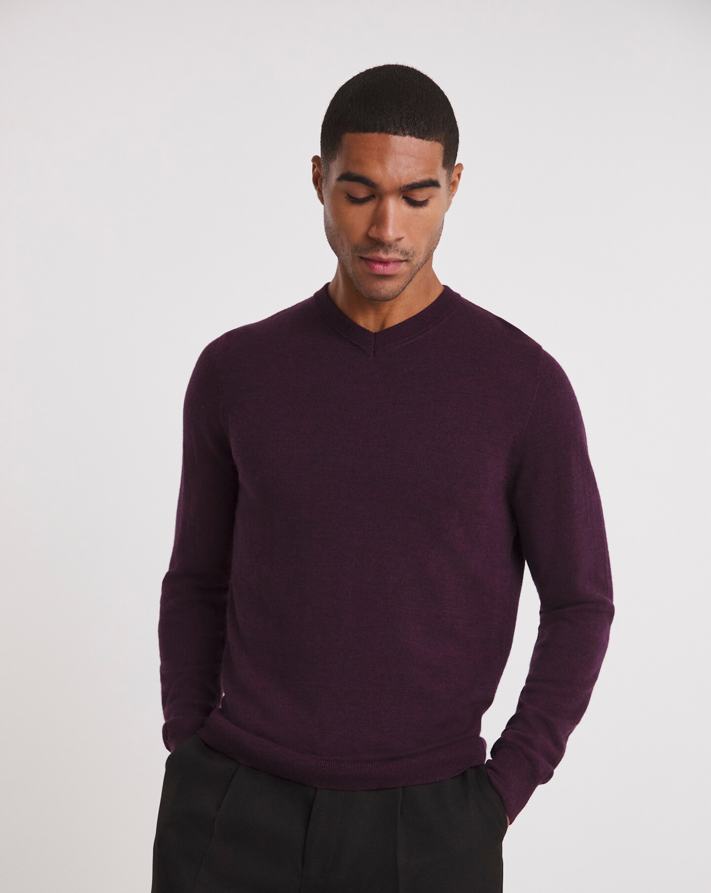 Merino Wool V Neck Sweater | Jacamo