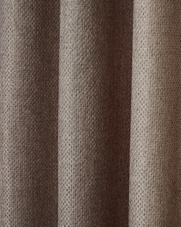 Basket Weave Long Length Lined Eyelet Curtains