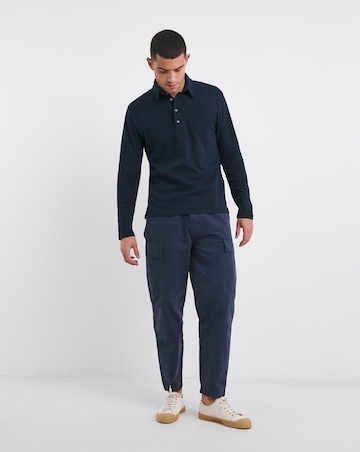 Armor Lux Long Sleeve Jersey Polo - Navy