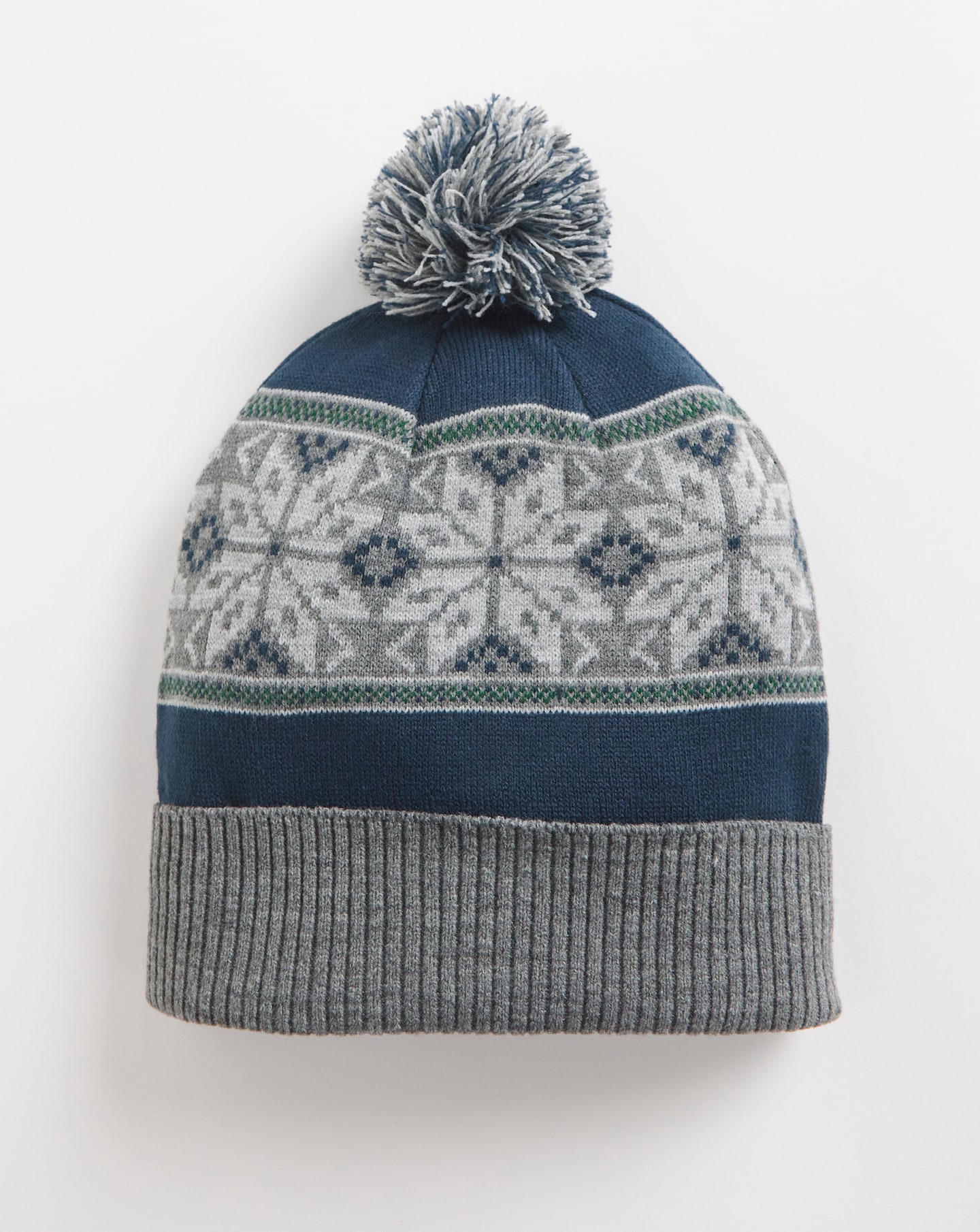 Mens Fairisle Bobble Hat