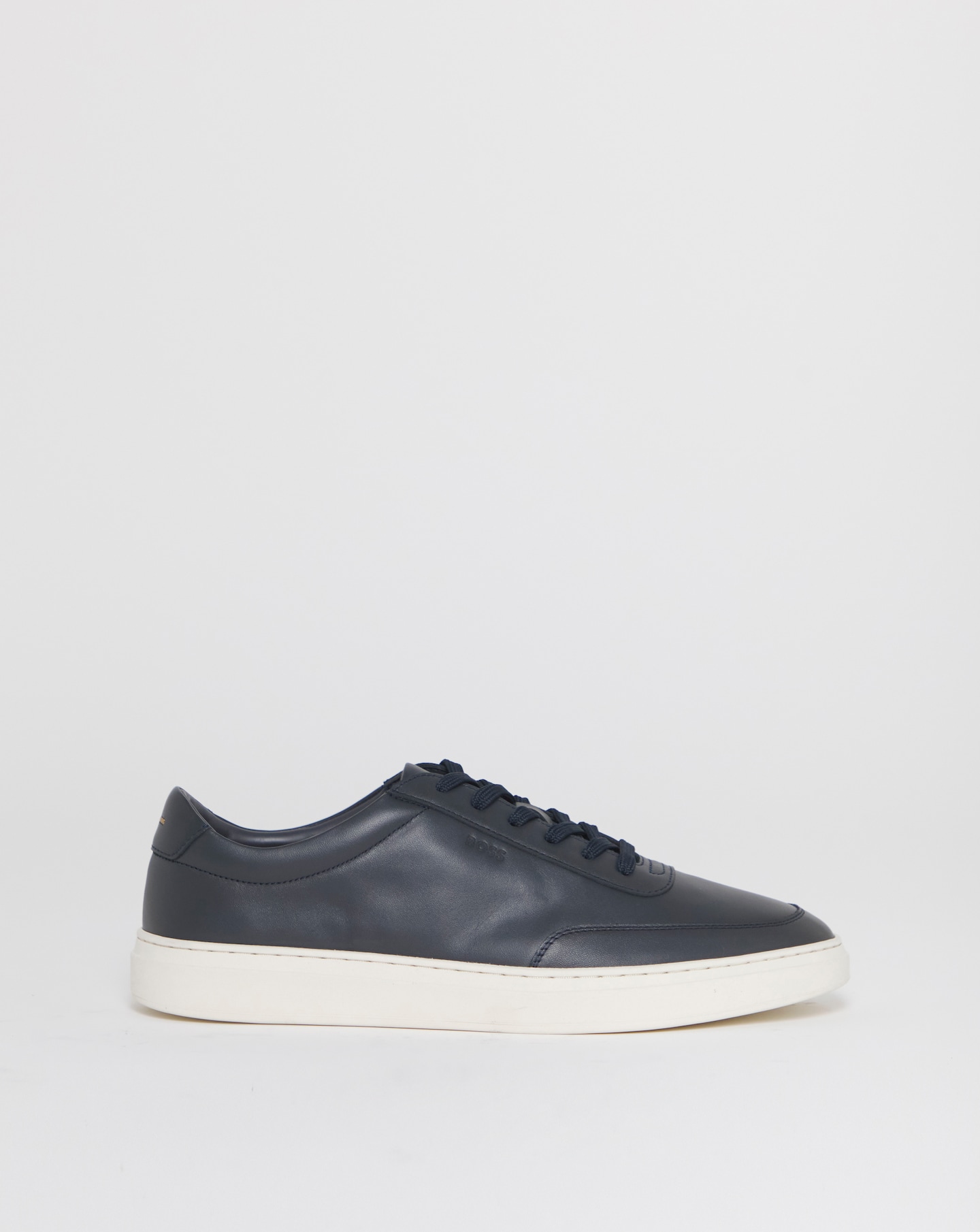 New In - Boss Kieran Leather Sneaker - Dark Blue