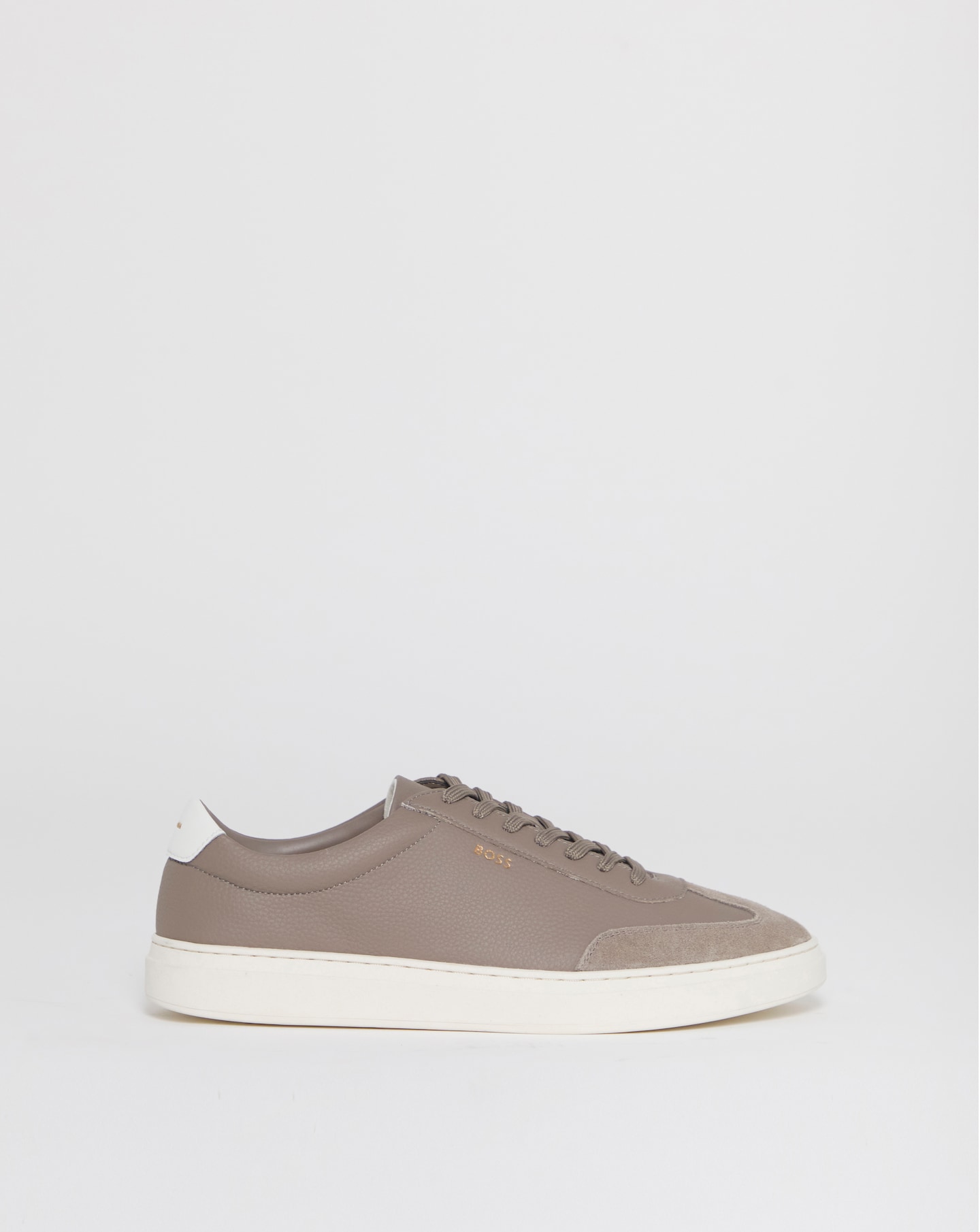 New In - Boss Kieran Leather Trainers - Beige