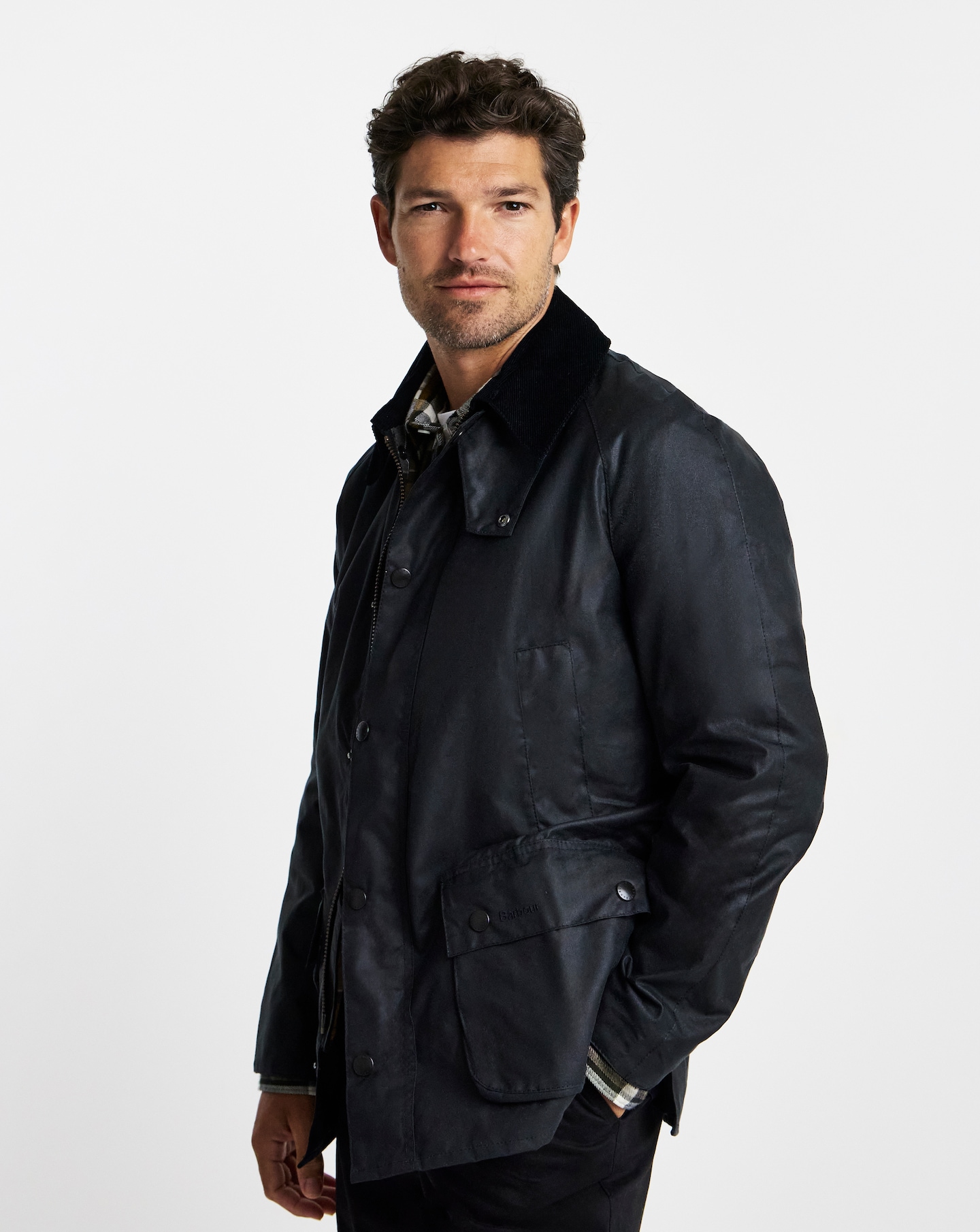 Barbour Ashby Wax Jacket - Navy