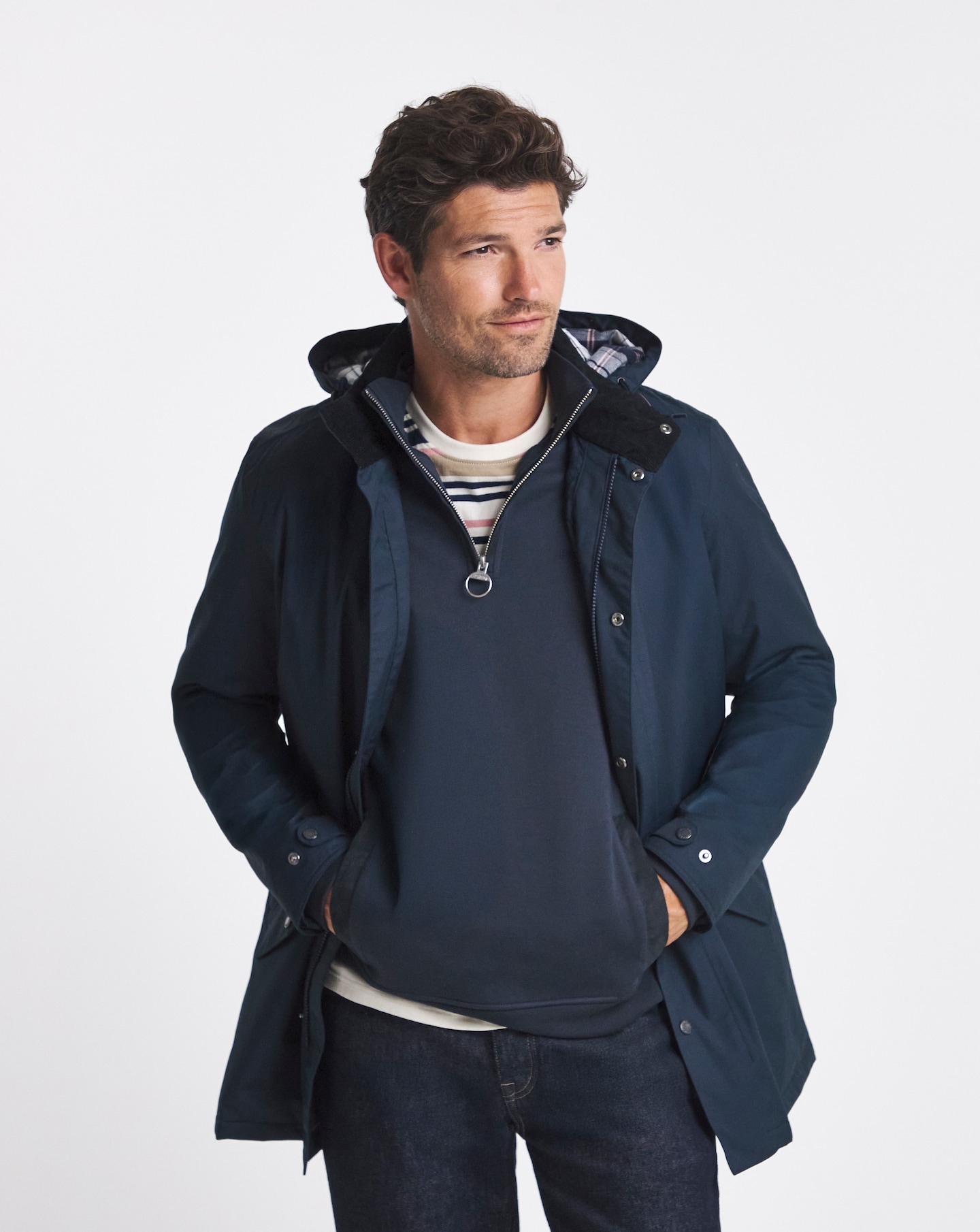 Barbour Chelsea Waterproof Mac - Navy