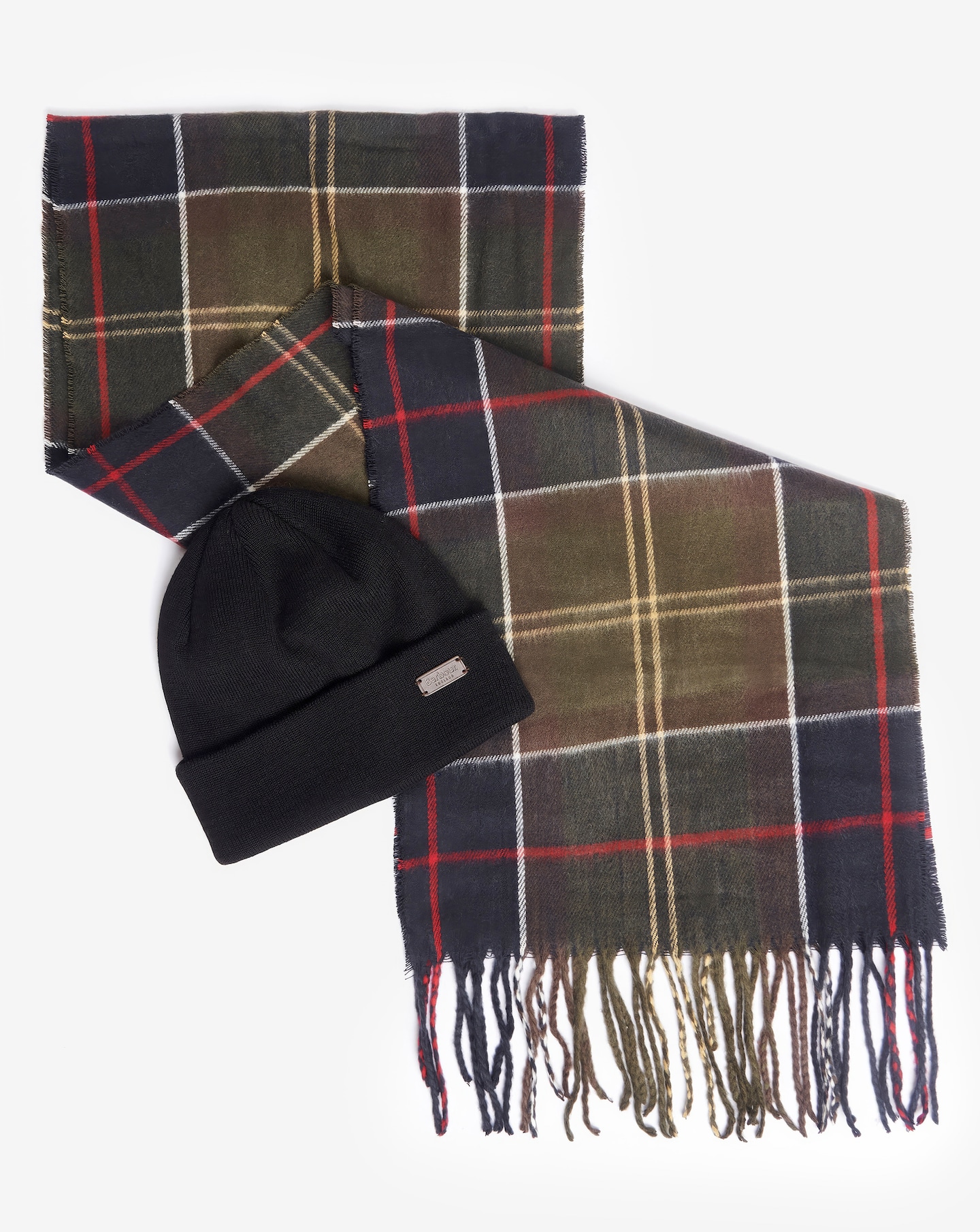 Barbour Beanie & Scarf Gift Set - Tartan