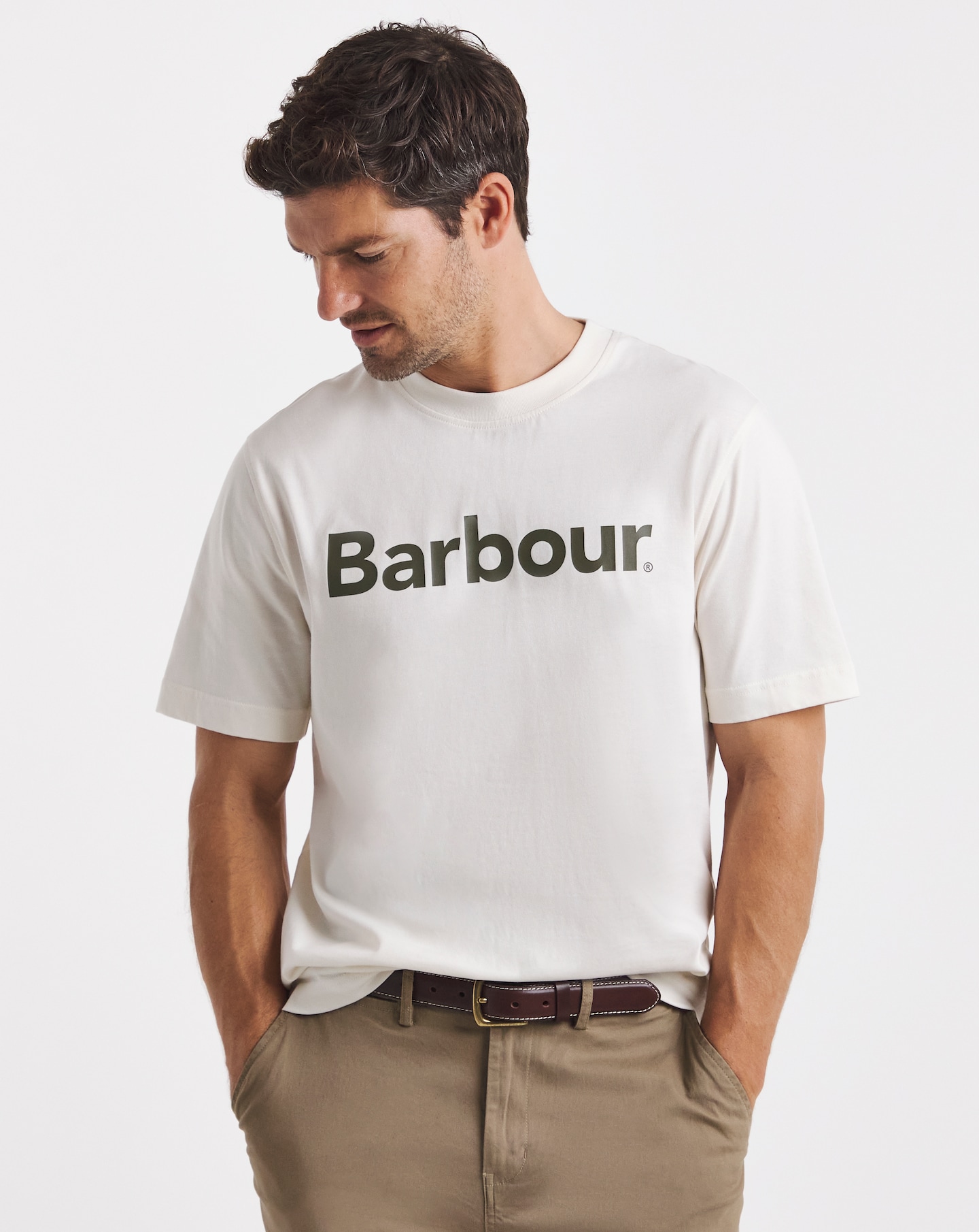 New In - Barbour Logo Relaxed T-Shirt - White