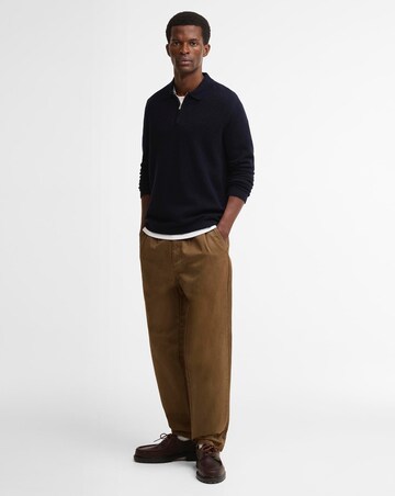 Barbour Bearsted Knitted Zip Polo Shirt - Navy