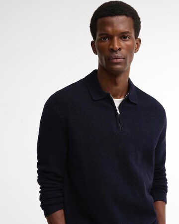 Barbour Bearsted Knitted Zip Polo Shirt - Navy