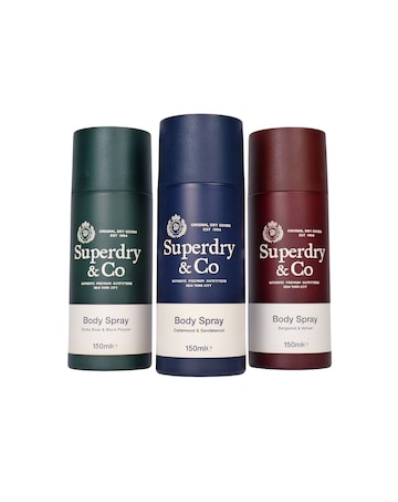 Superdry Mens Body Spray Trio