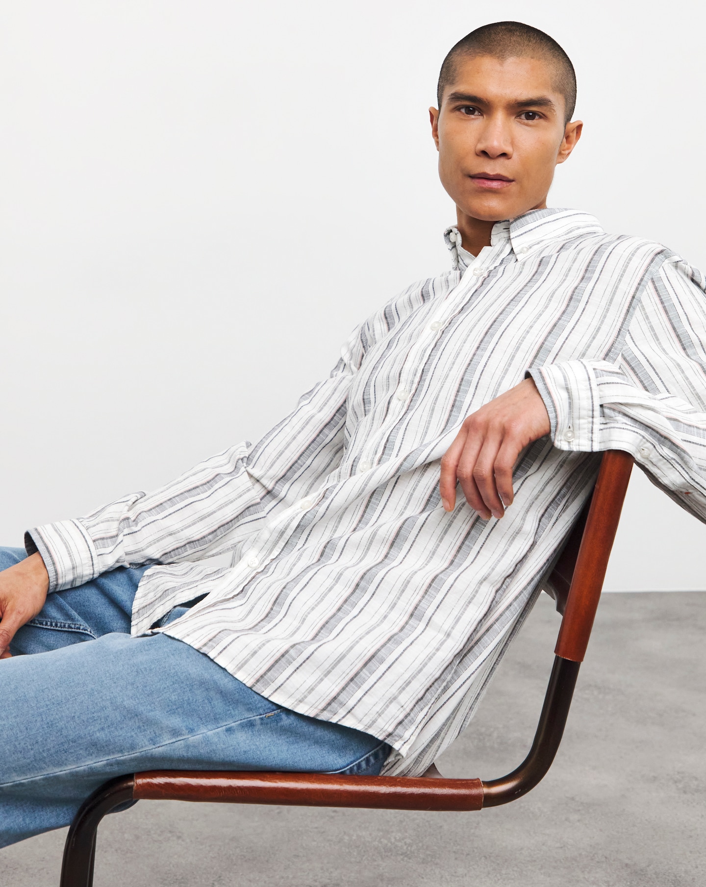 BOSS Natural Strip Long Sleeve Shirt