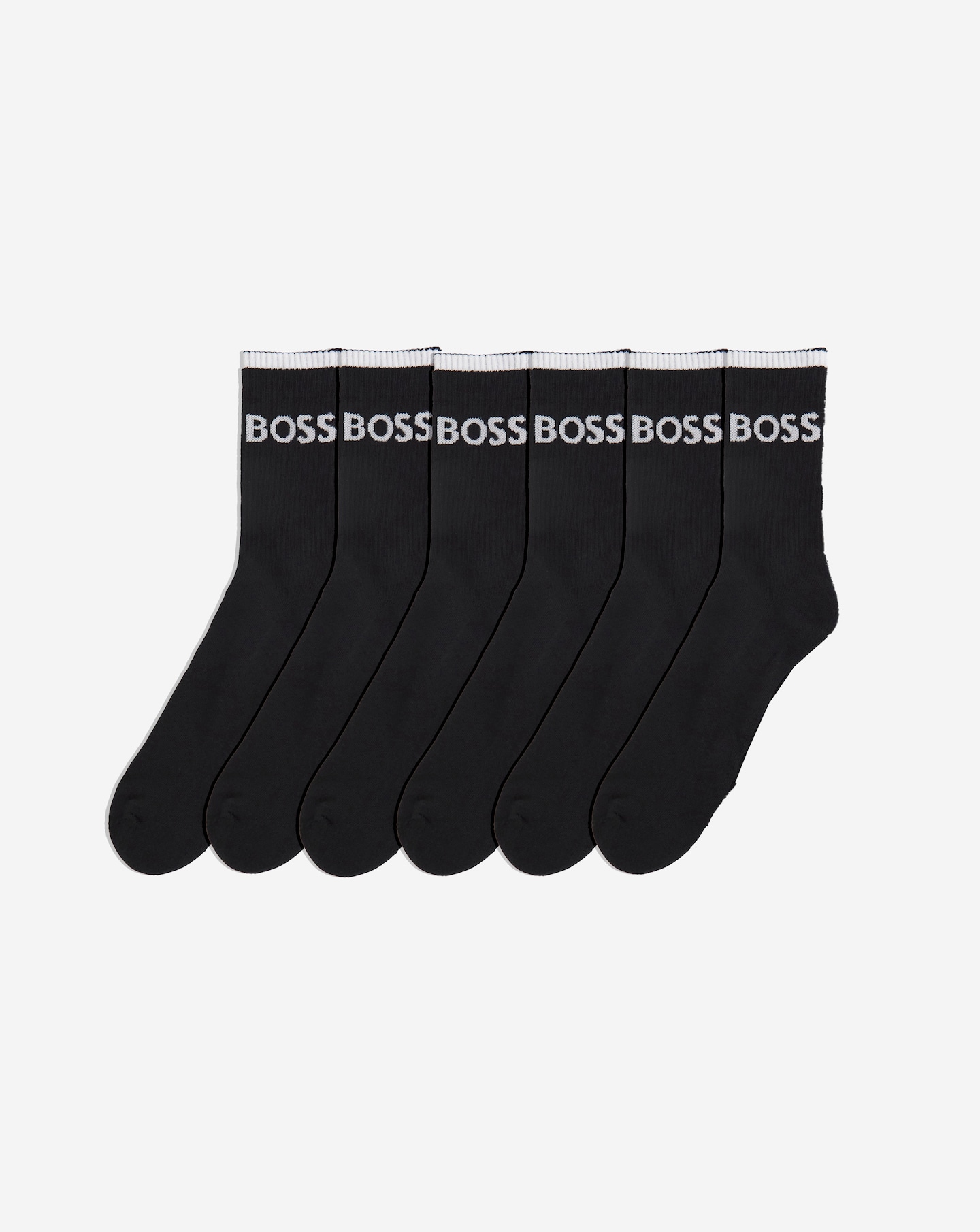 BOSS 6 Pack Black Sports Socks