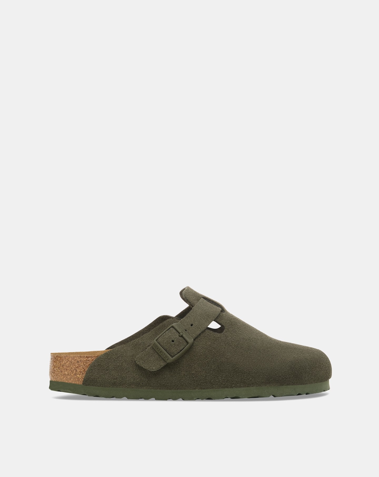 New In - Birkenstock Suede Boston Clogs - Thyme