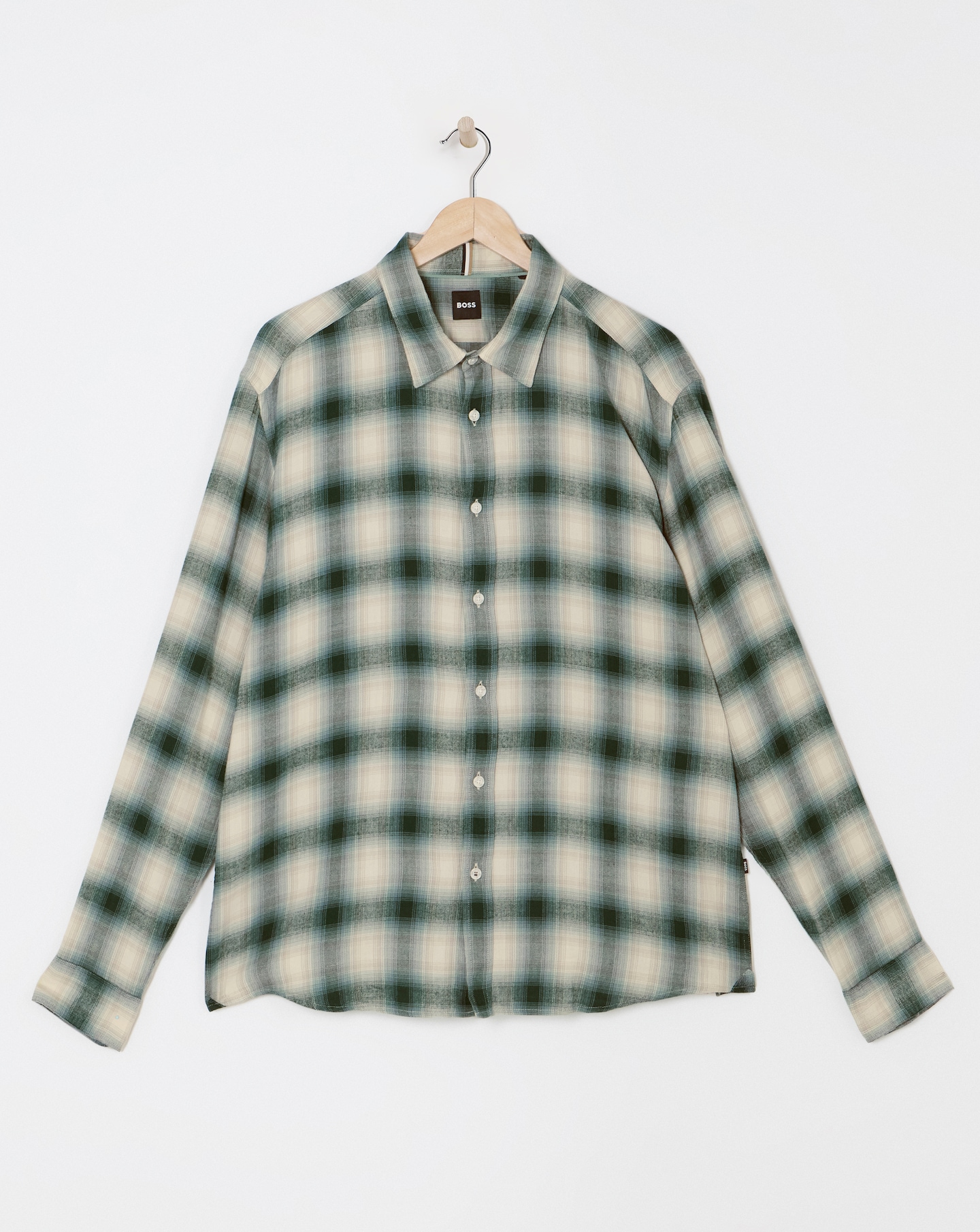 BOSS Green Check Long Sleeve Shirt
