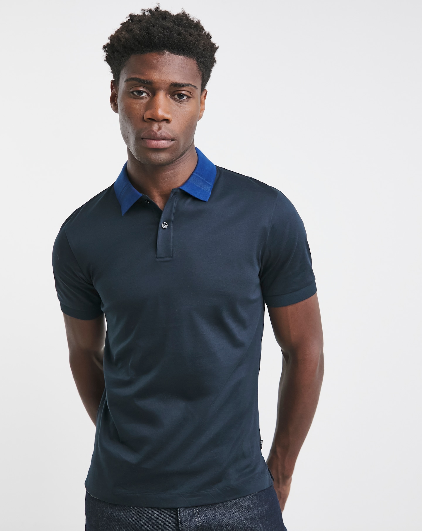 BOSS Short Sleeve Contrast Collar Polo