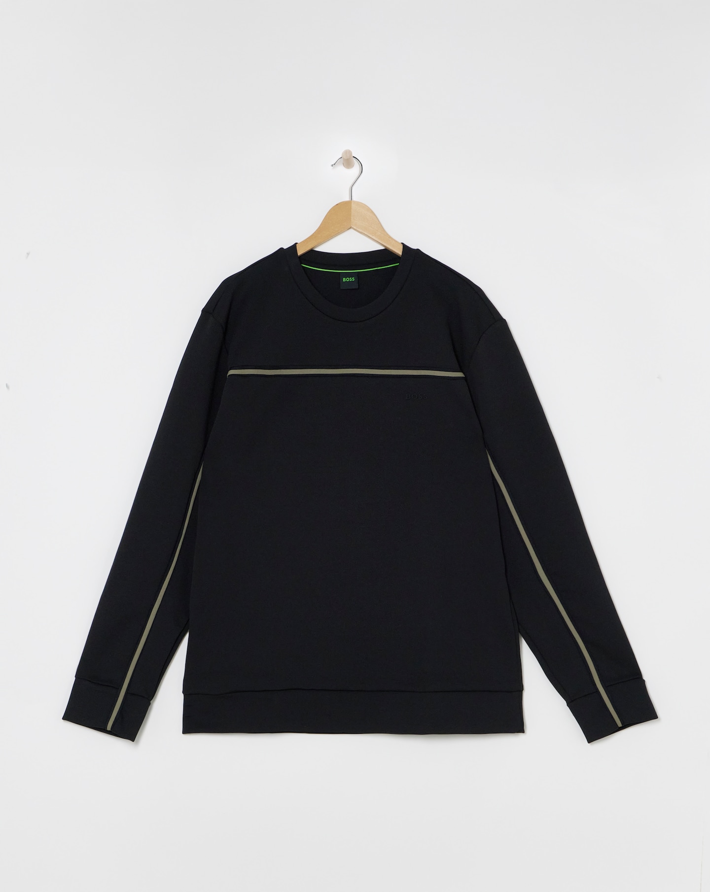 BOSS Black Stripe Crew Neck Sweat