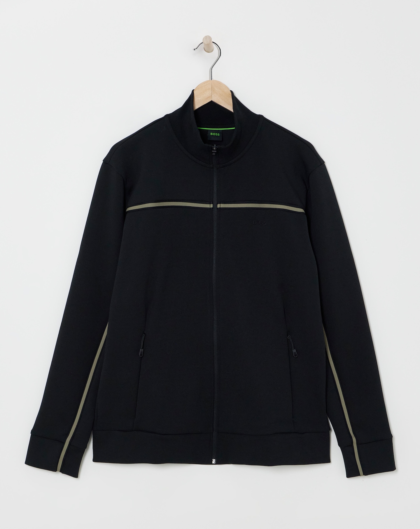 BOSS Black Stripe Full Zip Sweat Top