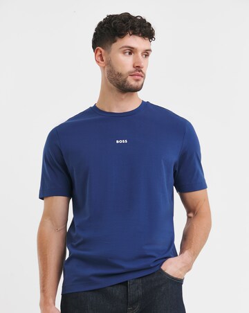 BOSS Classic Short Sleeve Centre Logo T-Shirt - Blue