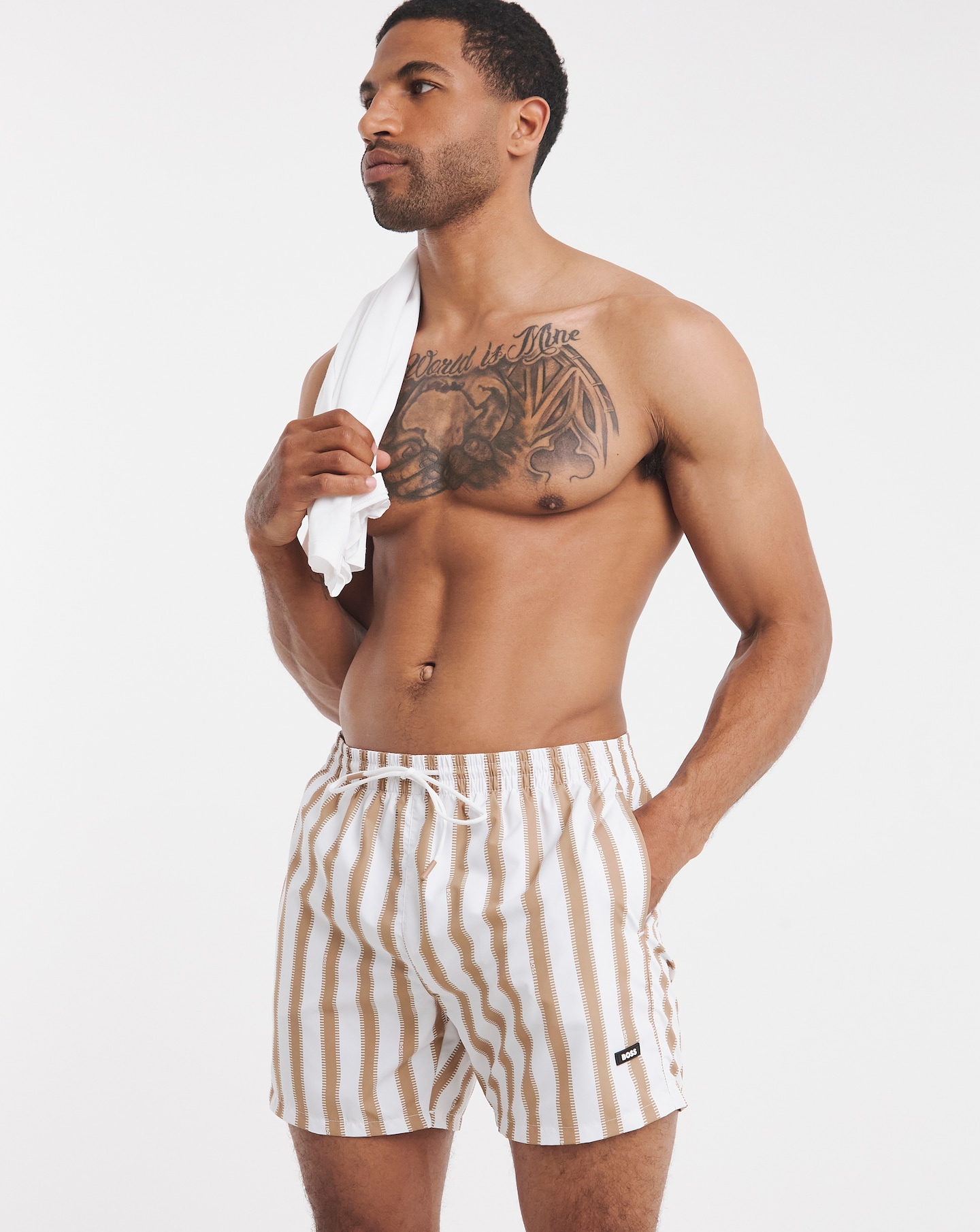 BOSS Piranha Stripe Swim Short