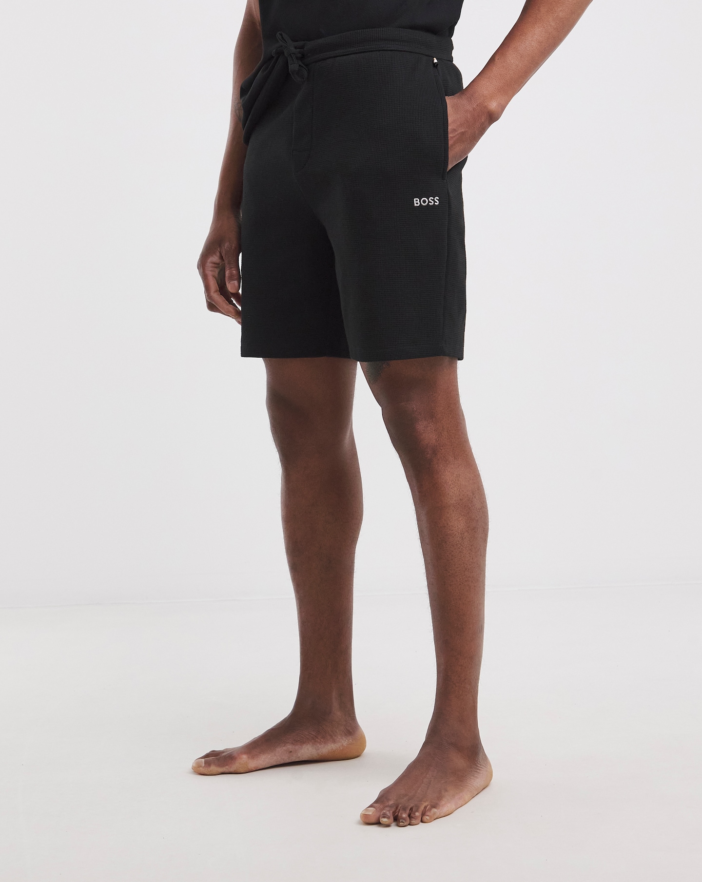BOSS Waffle Lounge Short in Black