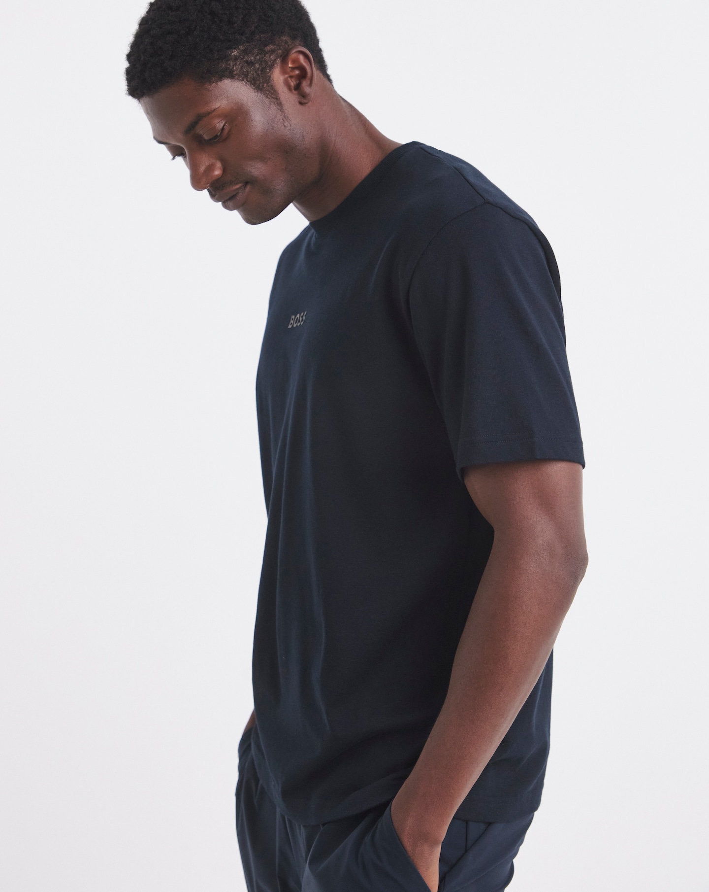 BOSS Centre Logo T-Shirt - Navy