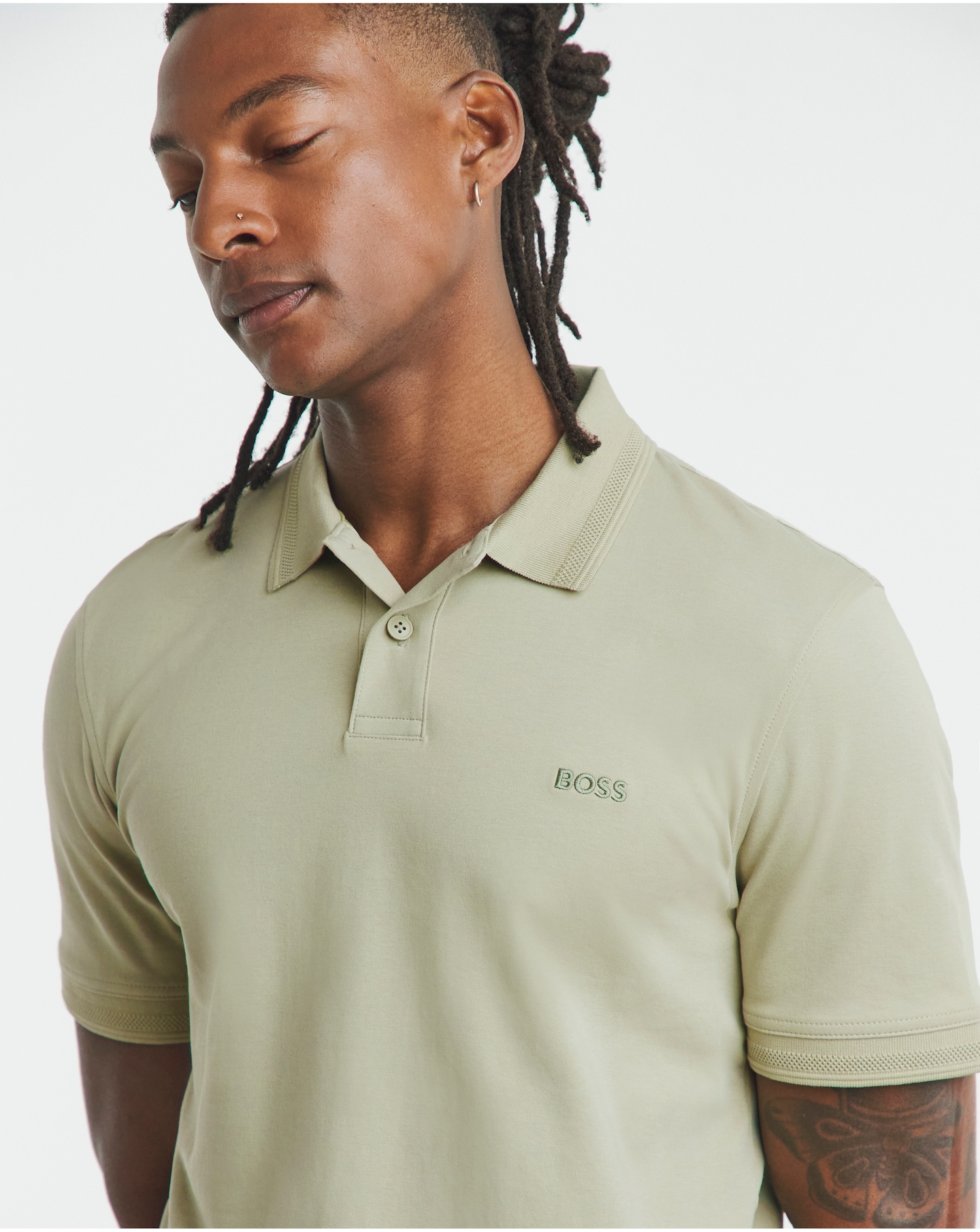 BOSS Interlock Polo - Sage