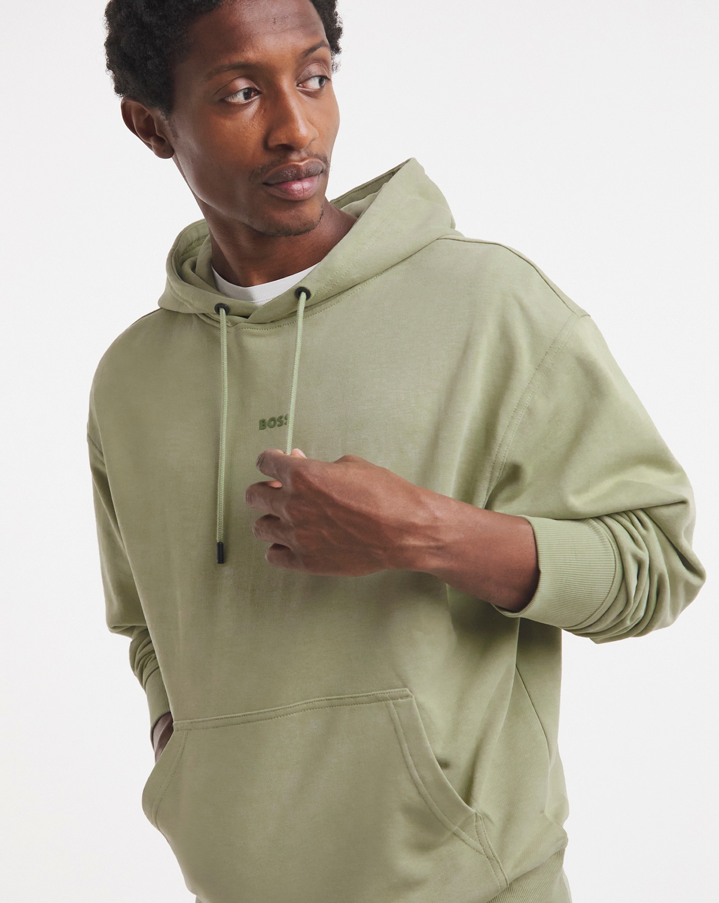BOSS Centre Logo Hoodie - Sage