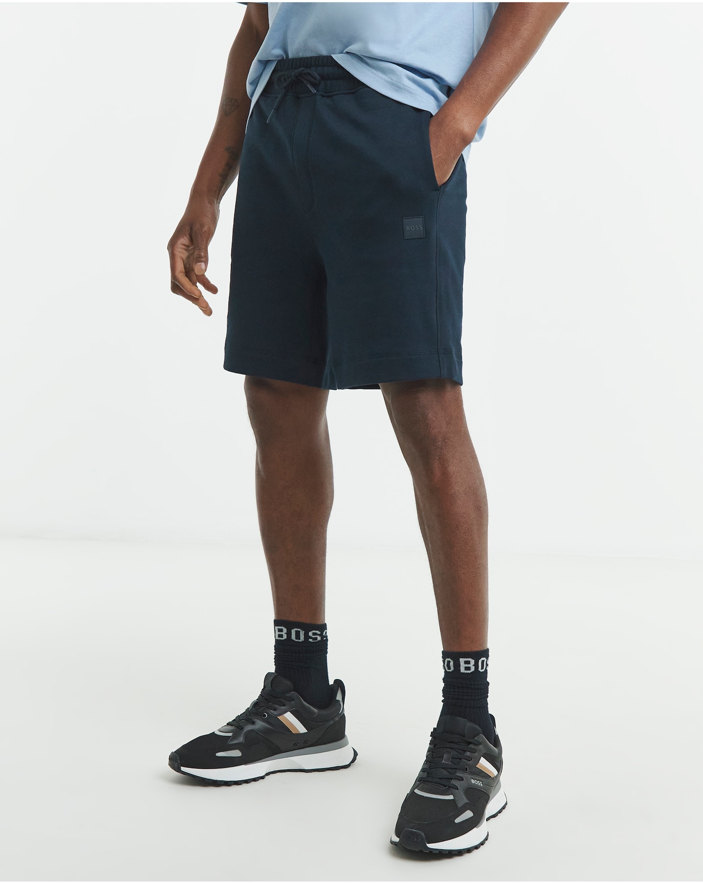 BOSS Classic Logo Sweat Short - Navy