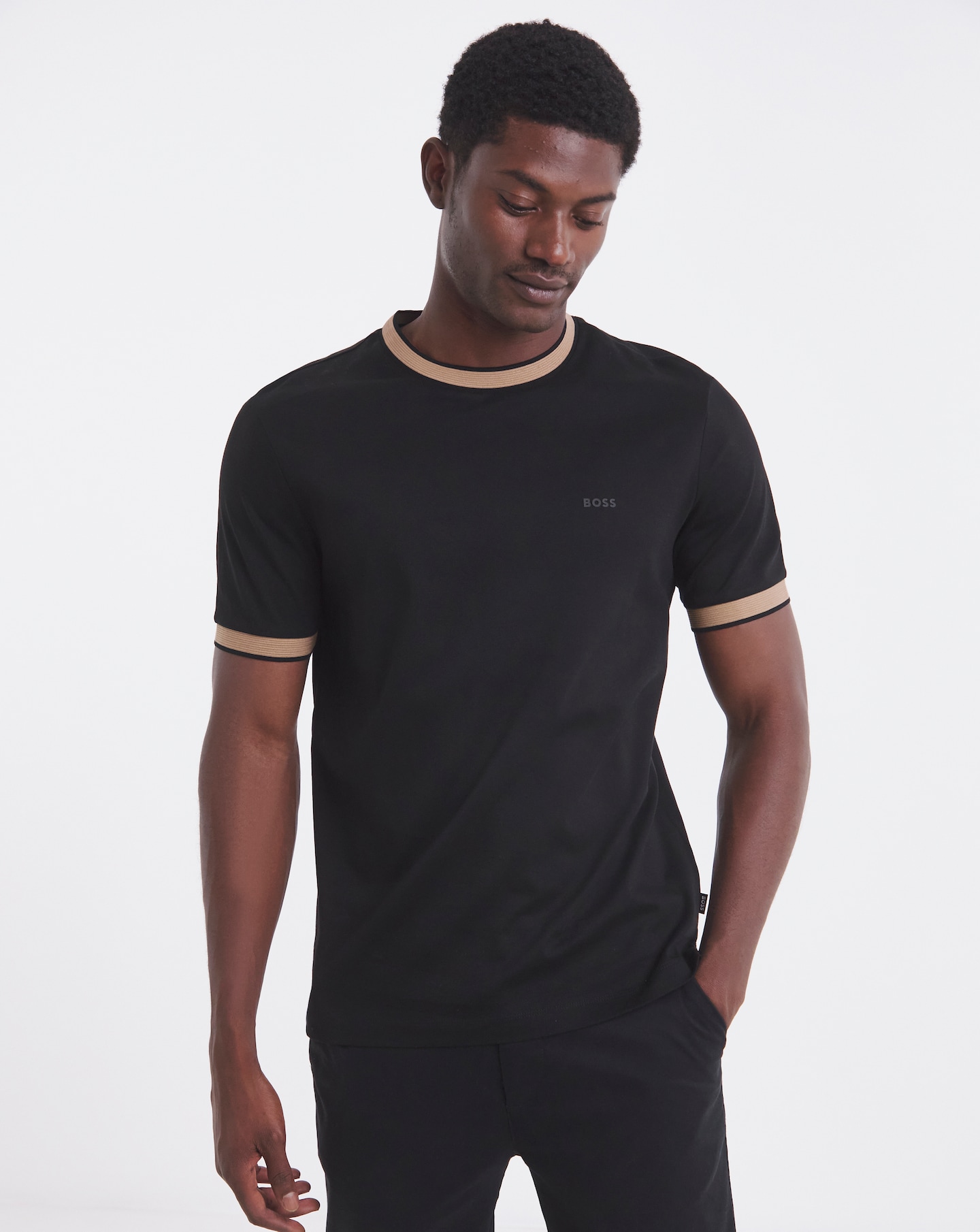 BOSS Tipped Slim Fit T-Shirt - Black