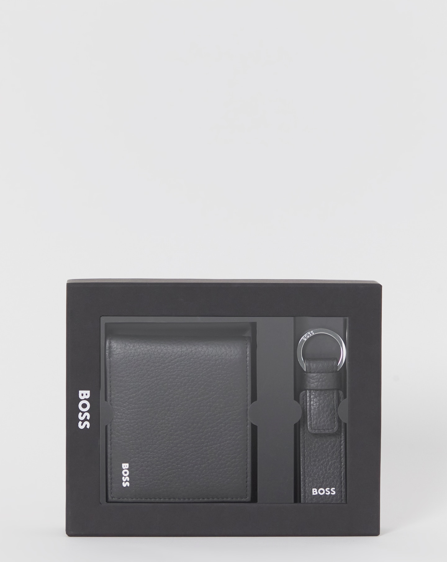 New In - BOSS Wallet & Key Ring Gift Set - Black