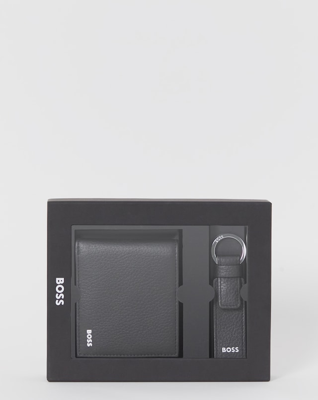 BOSS Wallet & Key Ring Gift Set - Black