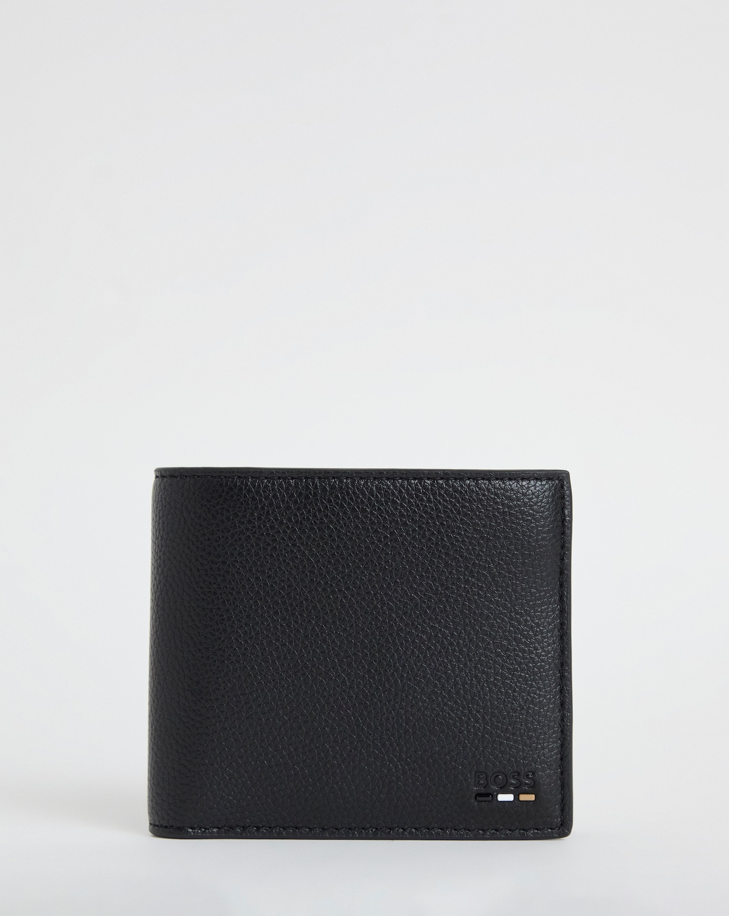 BOSS Embossed Logo Coin Wallet - Black