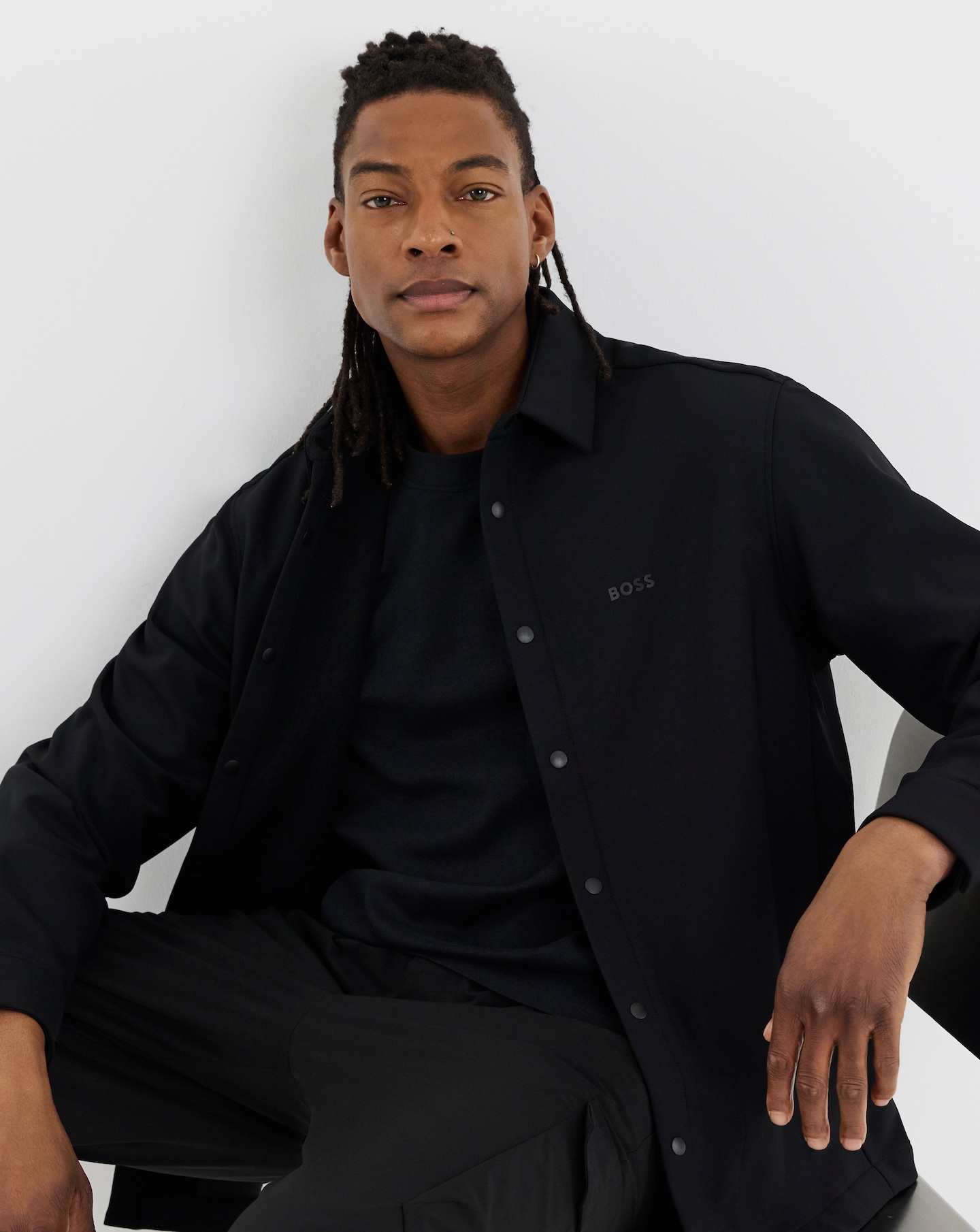 New In - BOSS Relax Fit Overshirt - Black