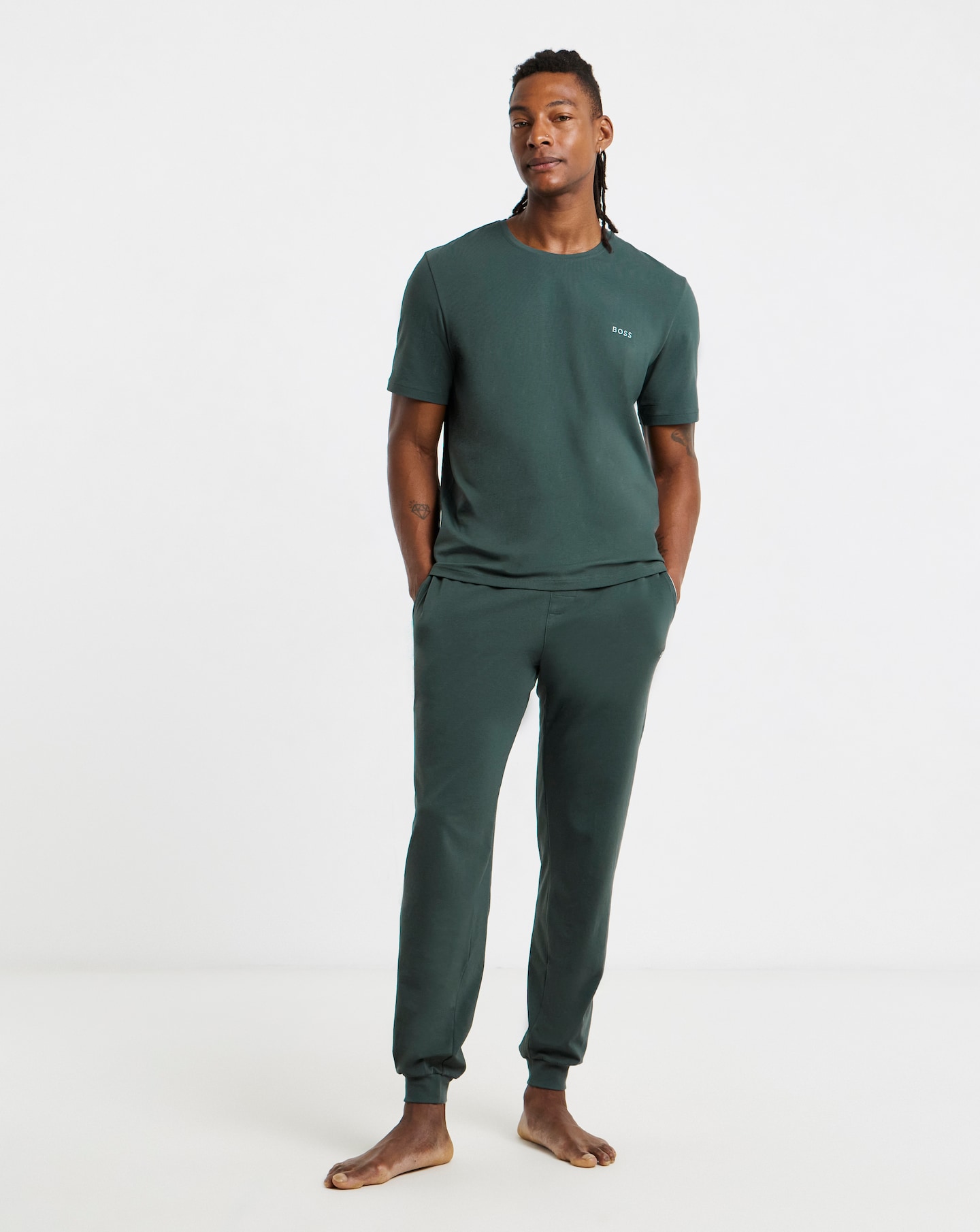 New In - BOSS Lounge Pant - Green