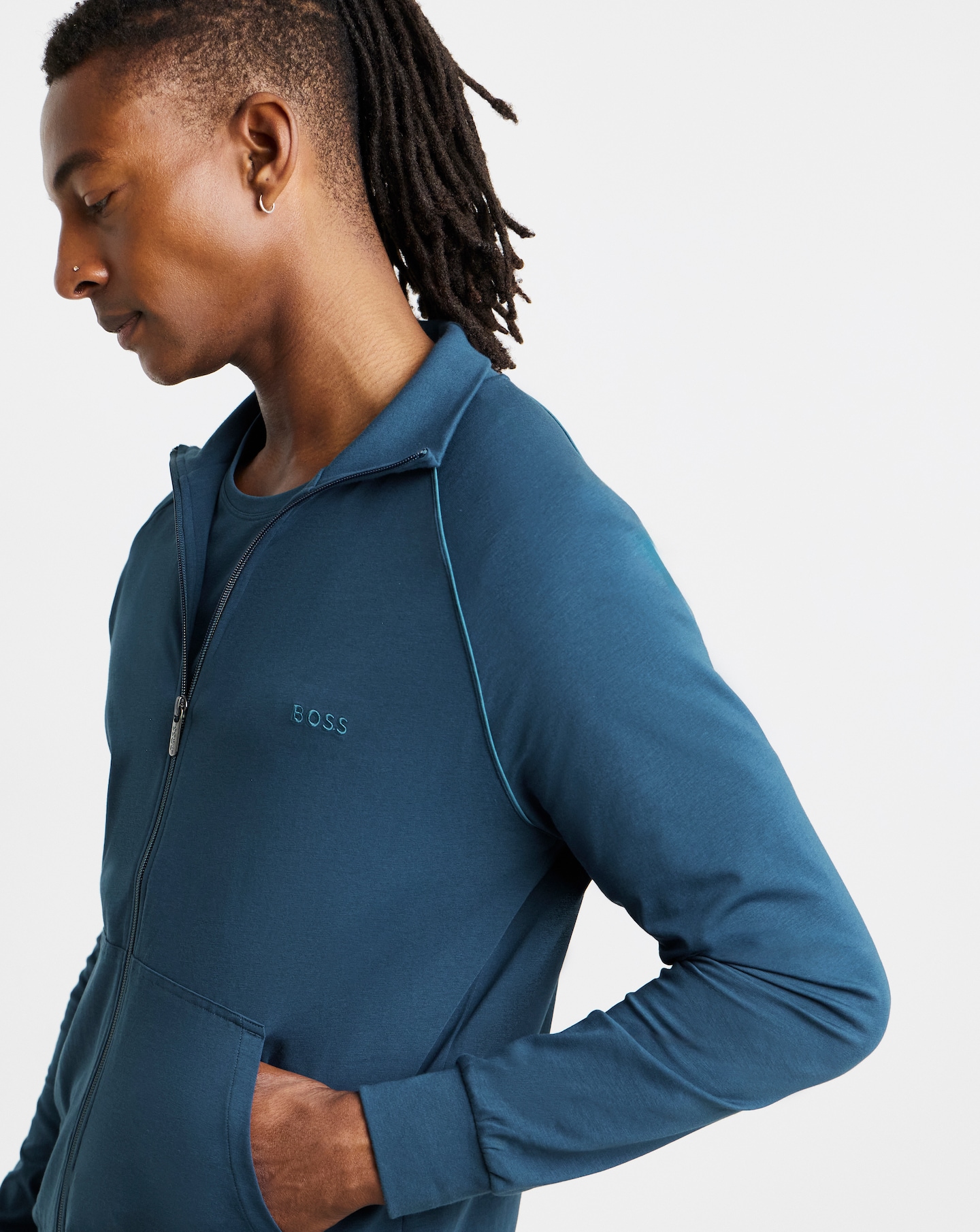 BOSS Lounge Zip Sweat - Blue