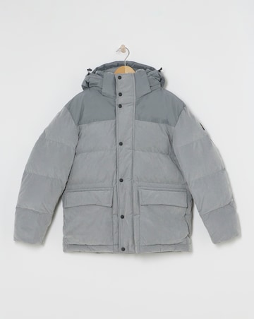 BOSS Hooded Padded Coat - Grey