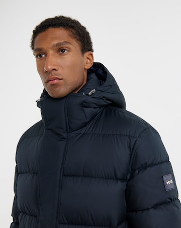 BOSS Longline Padded Coat - Navy