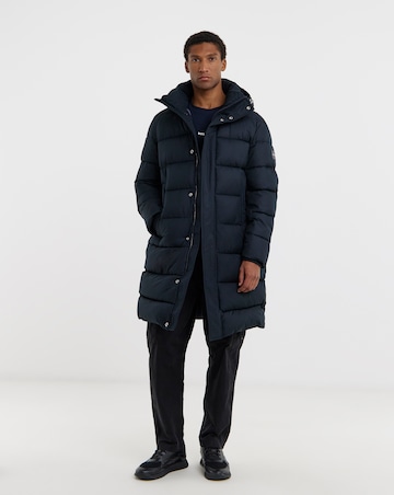 BOSS Longline Padded Coat - Navy