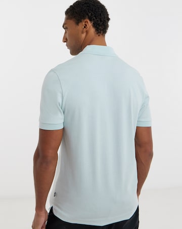 BOSS Short Sleeve Zip Polo - Light Blue